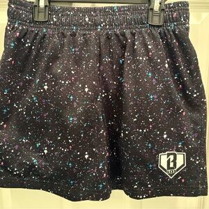 Black Splatter Athletic Skirt with Logo